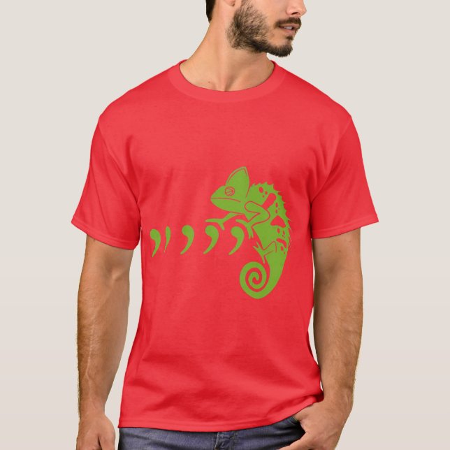 Comma Chameleon Funny 80shrowbackHE ORIGINAL 80s M T-Shirt (Front)