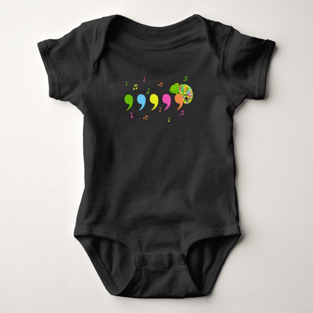 Comma Chameleon  Lizard Reptiles Baby Bodysuit (Front)