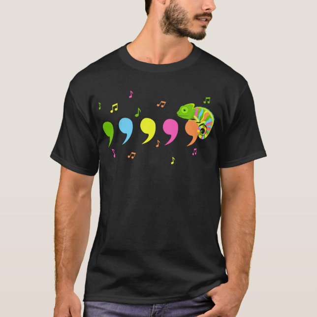 Comma Chameleon  Lizard Reptiles T-Shirt (Front)