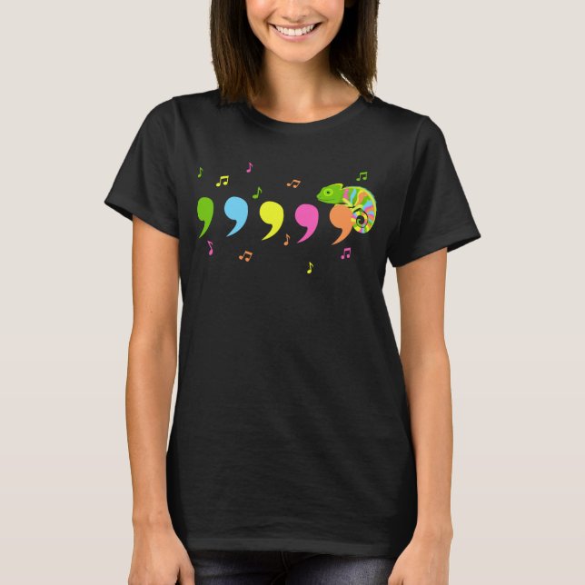 Comma Chameleon  Lizard Reptiles T-Shirt (Front)