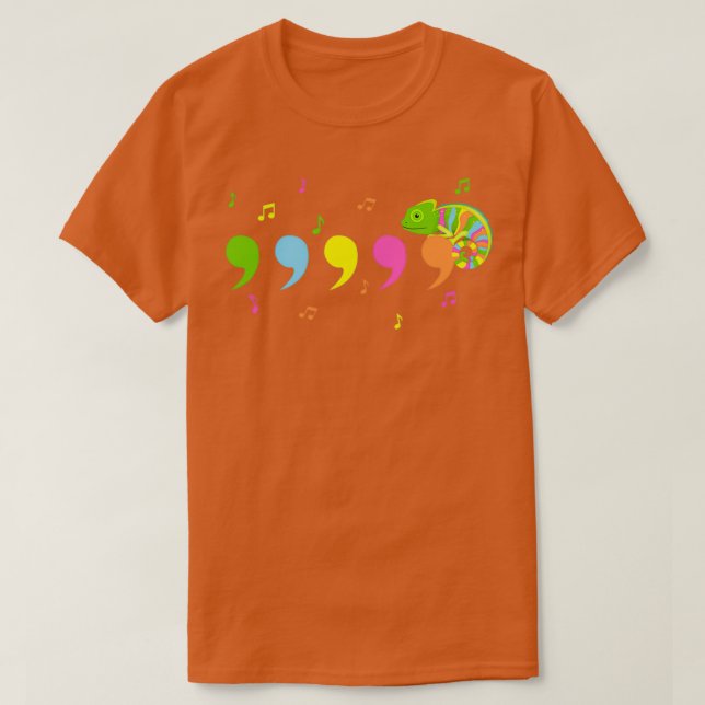 Comma Chameleon  Lizard Reptiles  T-Shirt (Design Front)