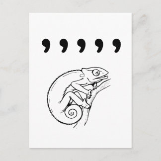 Comma Chameleon Postcard