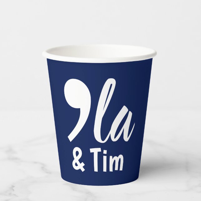 Comma Kamala and Tim 2024 Paper Cups (Front)