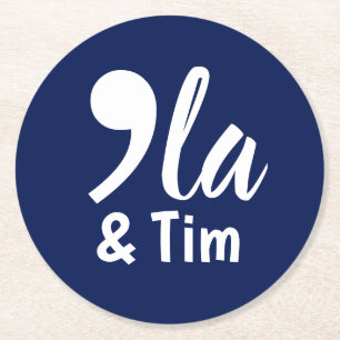 Comma Kamala and Tim 2024 Round Paper Coaster