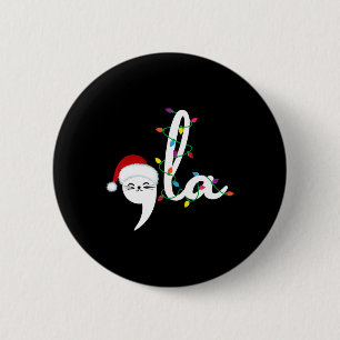 Comma La 2024 Funny Christmas Cat Lady Cat Xmas 6 Cm Round Badge