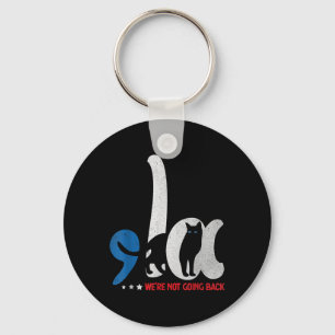 Comma La Cat Kamala Harris We're Not Going Back Key Ring