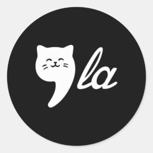 Comma La Cat Ladies For Kamala Harris Kids Girls F Classic Round Sticker