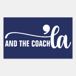 Comma la & Coach Kamala Harris Coach Blue Rectangular Sticker