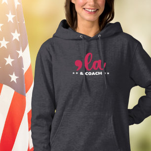 Comma la & Coach-Kamala Harris Tim Walz LadiesDark Hoodie