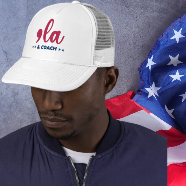 Comma la & Coach-Kamala Harris  Trucker Hat (Creator Uploaded)
