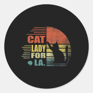 Comma La Funny Cat Classic Round Sticker