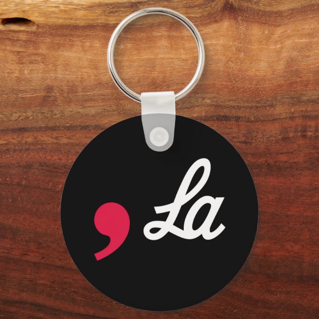 Comma La Funny Punctuation Kamala Harris Key Ring (Front)