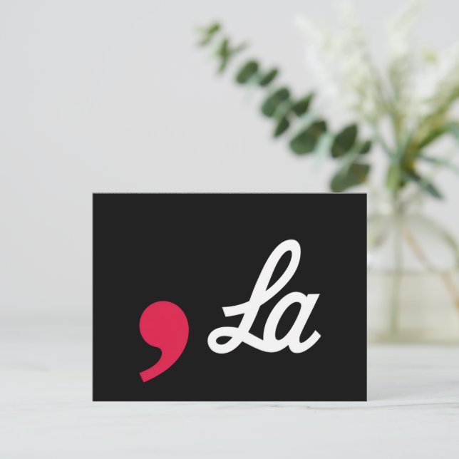 Comma La Funny Punctuation Kamala Harris Postcard (Standing Front)