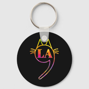 Comma La Kamala Cat Tie Dye Retro Harris 2024 Wome Key Ring