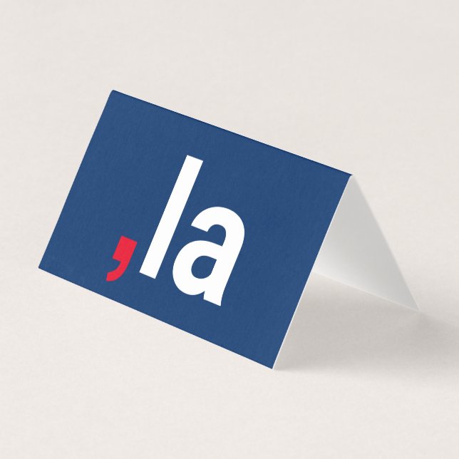 Comma La kamala funny pronunciation blue card (Front)