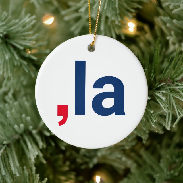 Comma La kamala funny pronunciation patriotic Ceramic Tree Decoration (Tree)