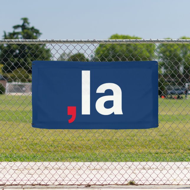 Comma La kamala funny pronunciation red white blue Banner (Insitu)