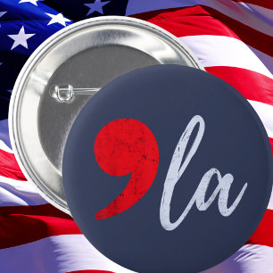 Comma La Kamala Harris 2024 President Funny 6 Cm Round Badge