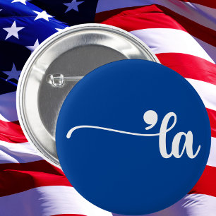 Comma La   Kamala Harris Blue 6 Cm Round Badge