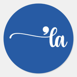 Comma La Kamala Harris Blue Classic Round Sticker