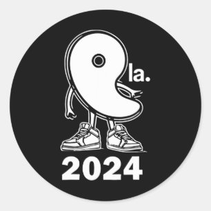 Comma La Kamala Harris For President 2024 Election Classic Round Sticker