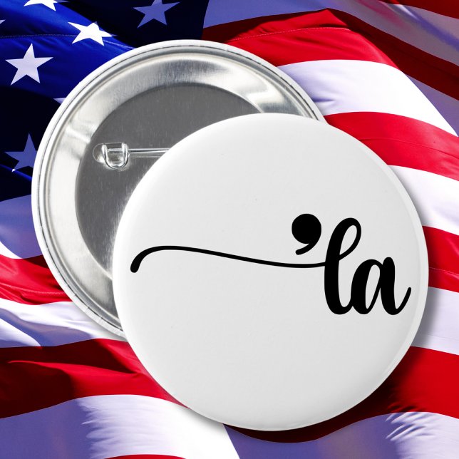Comma La Kamala Harris Punctuation La Election 6 Cm Round Badge (Creator Uploaded)