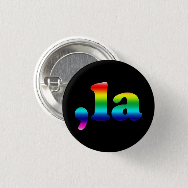 Comma La kamala pronunciation rainbow pride black 3 Cm Round Badge (Front & Back)