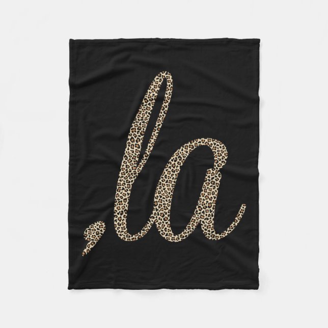 Comma La Leopard Print Funny  Fleece Blanket (Front)