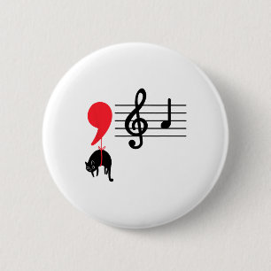 Comma La Music Notes Kamala Harris Music Teacher E 6 Cm Round Badge