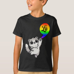 Comma-la With Cute Cat Kamala Rainbow Design T-Shirt