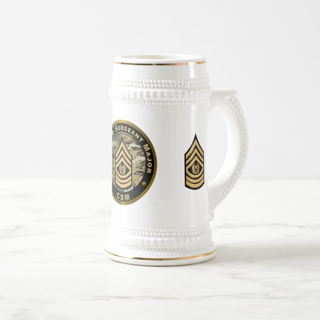 Command Sergeant Major CSM Beer Stein (Front Right)