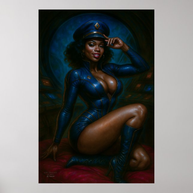 Commander Gail Kween Poster | Sultry Sci-Fi Pinup (Front)