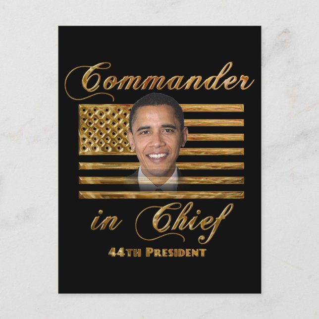 Commander in Chief, Barack Obama Postcard (Front)