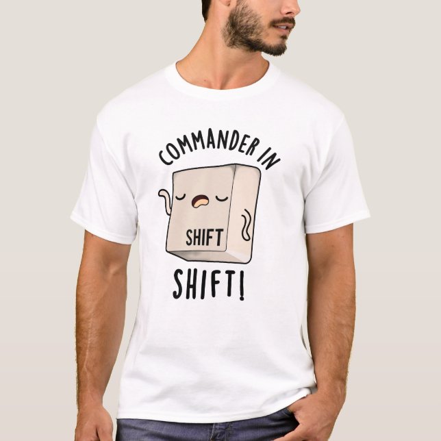 Commander In Shirt Funny Keyboard Pun  (Front)