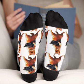 Commando Orange Cat Socks