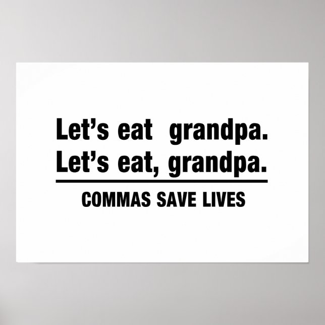 Commas Save Grandpas Poster (Front)