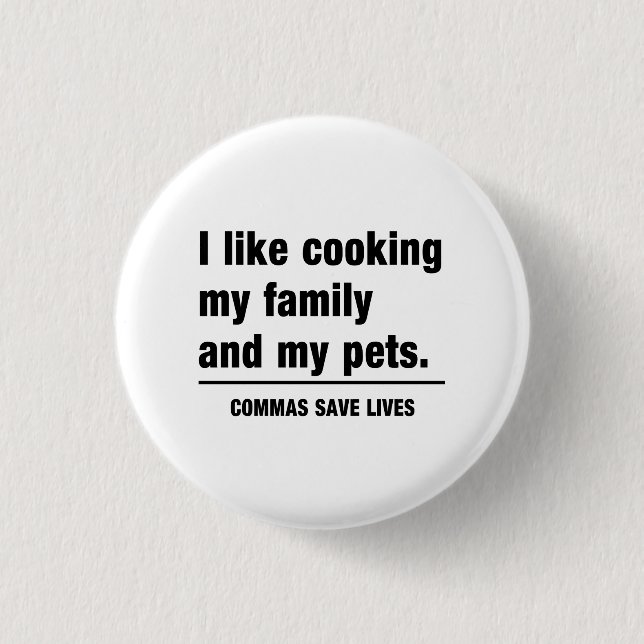Commas Save Lives 3 Cm Round Badge (Front)