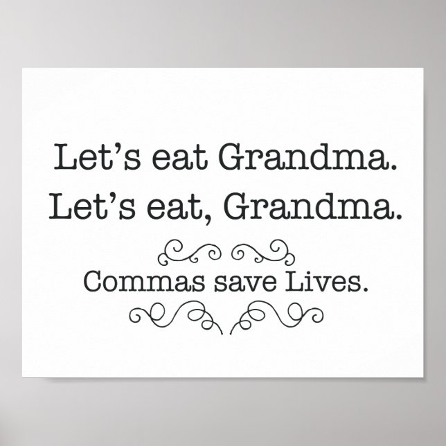 Commas Save Lives Poster (Front)