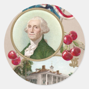 Commemorating George Washington Classic Round Sticker
