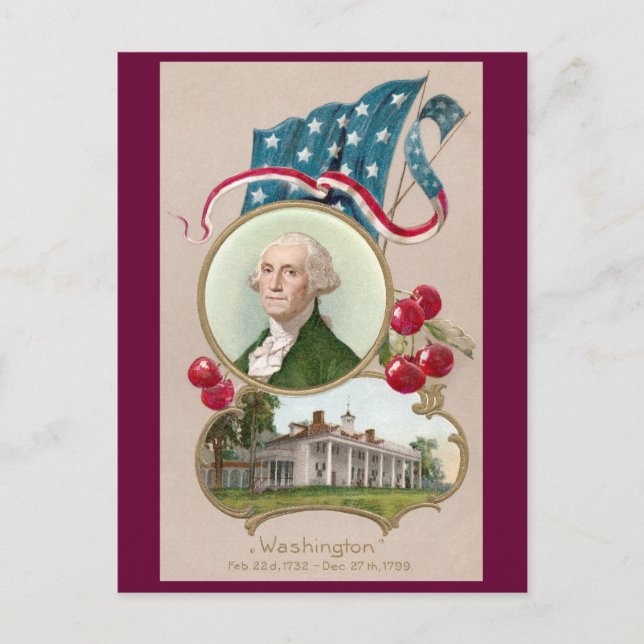 Commemorating George Washington Postcard (Front)