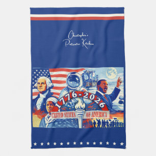 Commemorative 1776-2026 USA Personalised Tea Towel