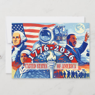 Commemorative 1776-2026 USA Semiquincentennial  Holiday Card