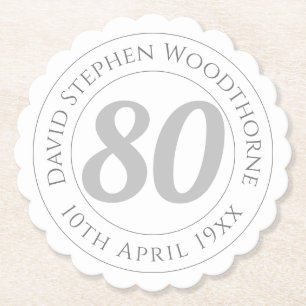 Commemorative 80th Birthday Celebration Paper Coaster