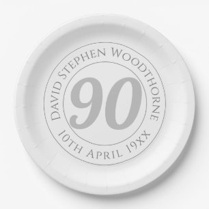 Commemorative 90th Birthday Celebration Paper Plate