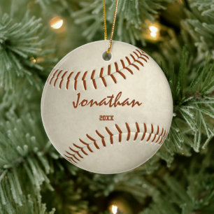 commemorative boys girls baseball softball ceramic tree decoration