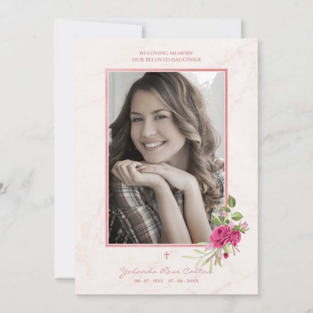 Commemorative Funeral Loved One Wreath in Pink (Front)