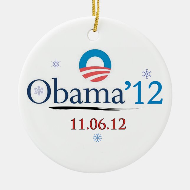 Commemorative Obama 2012 Christmas Ornament (Front)