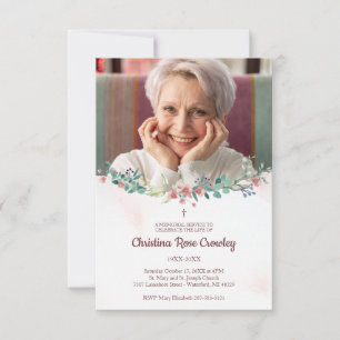 Commemorative Photo Dear Ones with Floral in Pink Card