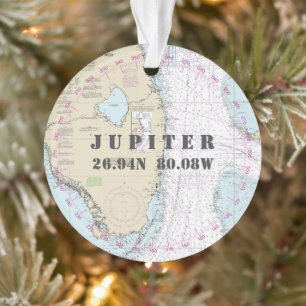 Commemorative Photo Nautical 2-Sided Jupiter FL Ornament