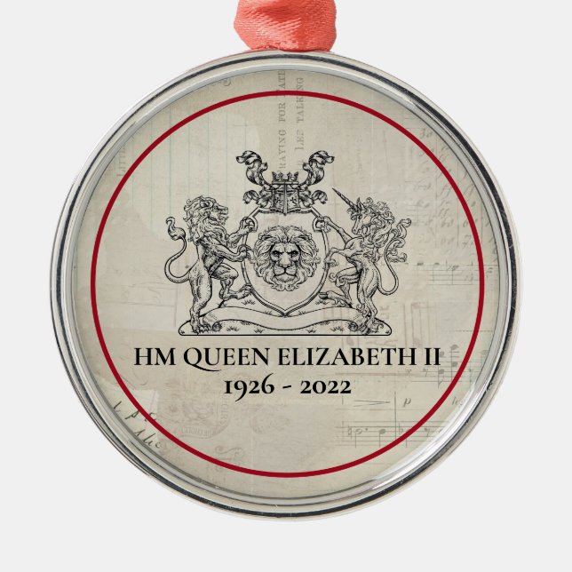 Commemorative Queen Elizabeth II 1926-2022 Metal Tree Decoration (Front)
